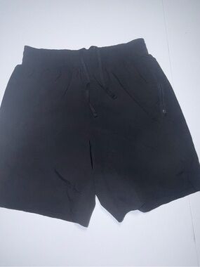 F&F Black Men's Athletic Drawstring Shorts with Zipper Pocket